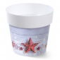 Rund bedruckter Topf - 12 cm - Weihnachtsmuster S1 - 