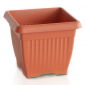 Vierkante buitenbak "Terra" 15 cm - terracottakleurig - 