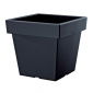 Maceta cuadrada ligera "Lofly" - 19 cm - gris antracita - 