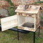 Fumoir de jardin en bois - 50 x 50 x 60 cm - bois carbonisé - sans le four - KIT FUMEUR - 